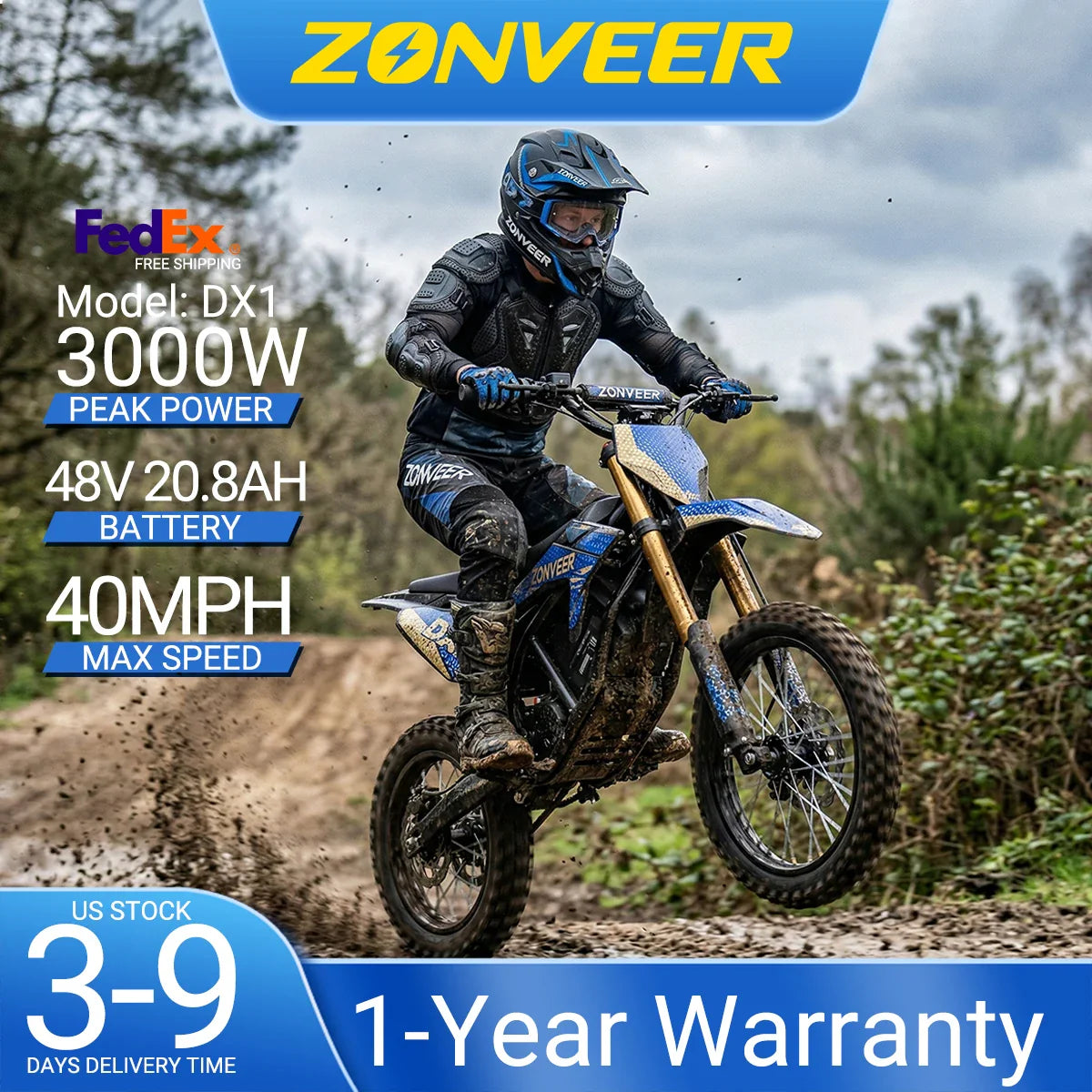 Zonveer DX1 Electric Dirt Bike